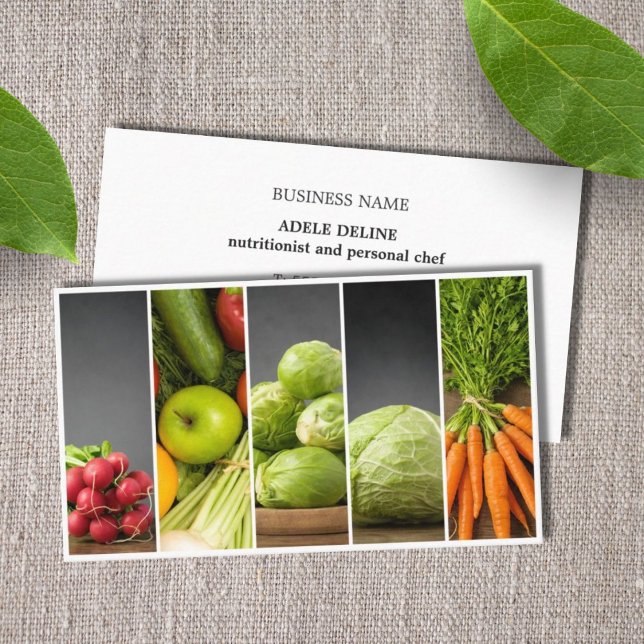 Modern Elegant Nutritionist Personal Chef Business Card (Creator Uploaded)