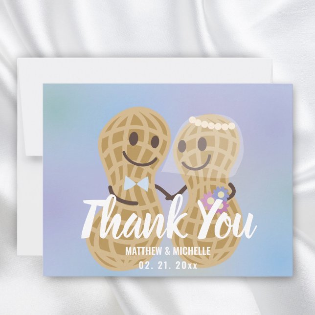 Modern Elegant Nuts About Each Other Cute Wedding Thank You Card (Creator Uploaded)