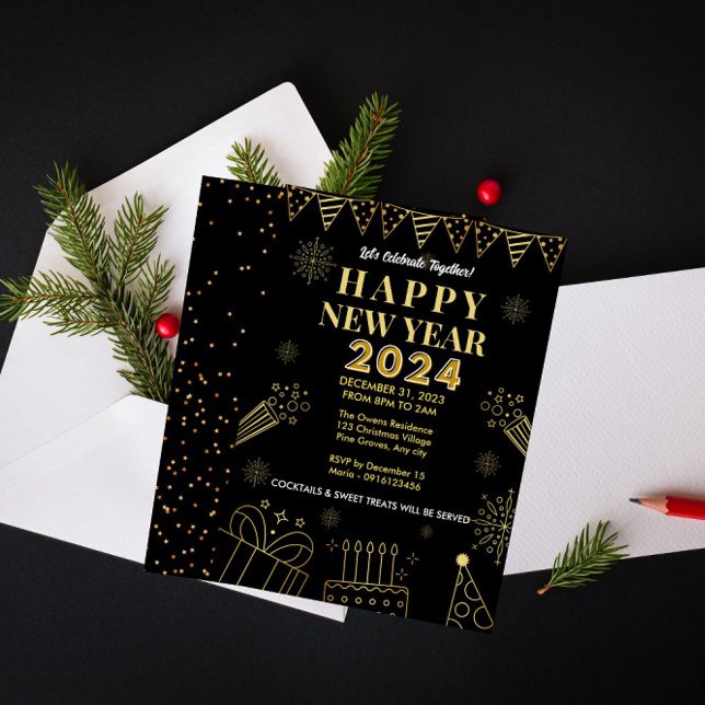 Modern & Elegant NYE Celebration  Invitation (Creator Uploaded)