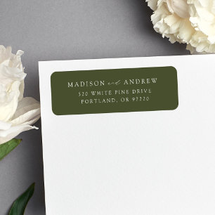Modern Elegant Olive Green Return Address Label