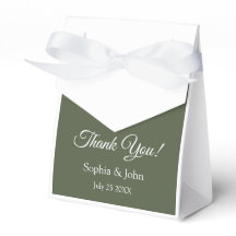 Modern Elegant Olive Green Wedding Favor Box