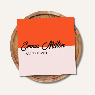 Modern Elegant Orange Rose Bold Consultant Square Business Card