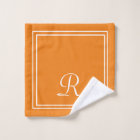 Modern Elegant Orange & White Monogram