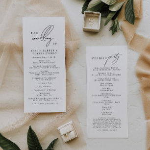 Modern Elegant Order of Events Wedding Program