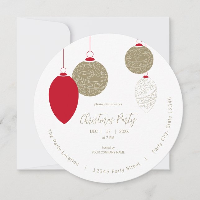 Modern Elegant Ornament Business Christmas Invitation (Front)