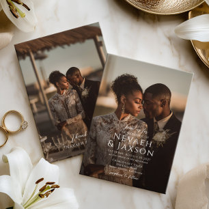 Modern Elegant Overlay Wedding Photo Invitation