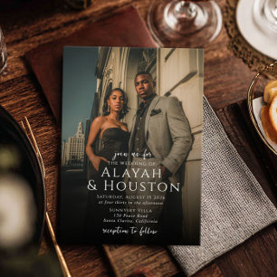 Modern Elegant Overlay Wedding Photo Invitation