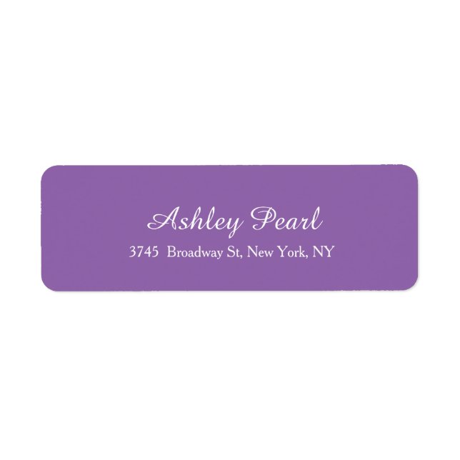 Modern Elegant Pale Purple Stylish Trendy Return Address Label (Front)