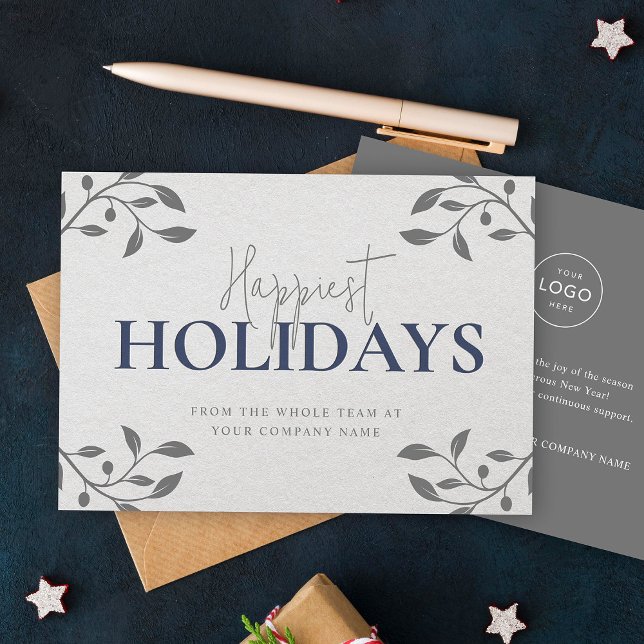Modern Elegant Paper Texture Warm Business  Holiday Card (Creator Uploaded)