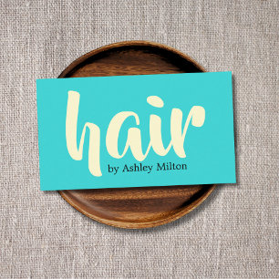 Modern Elegant Pastel Blue Yellow Hair Stylist  Business Card