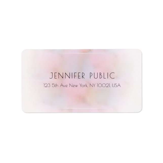 Modern Elegant Pastel Colours Simple Template Label (Front)