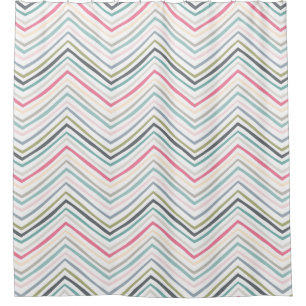 Modern Elegant Pastel Geometric Pattern Shower Curtain