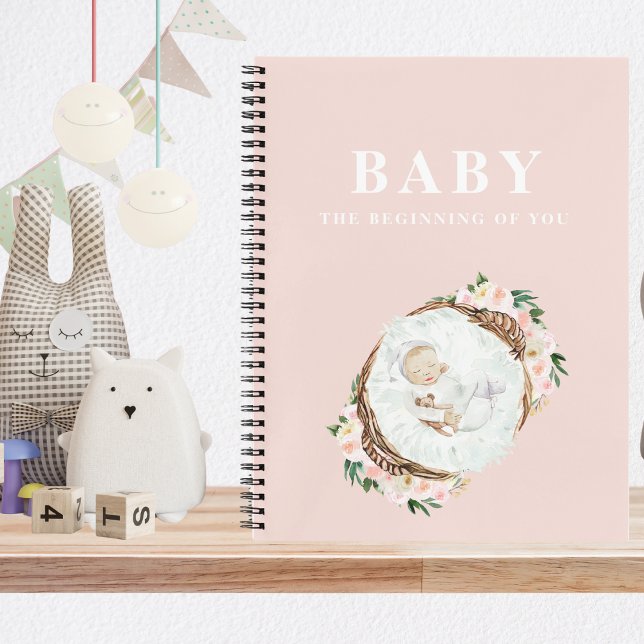 Modern Elegant Pastel Pink Baby Gift For Mum To Be Notebook (Creator Uploaded)