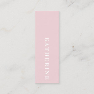 Modern elegant pastel pink minimalist photo writer mini business card