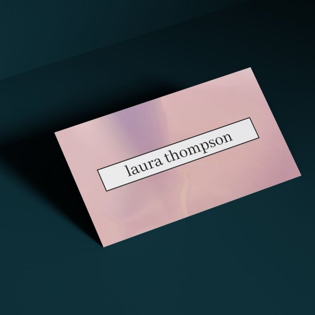 Modern Elegant Pastel Rose White Stripe Business Card (Creator Uploaded)