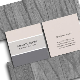 Modern Elegant Pastel Stripes Interior Designer Square Business Card