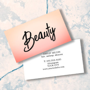 Modern Elegant Pastel White Beauty Hair Makeup Business Card