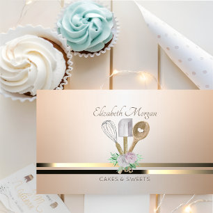 Modern Elegant Pastry Hand Tools Bakery Luminouse  Business Card