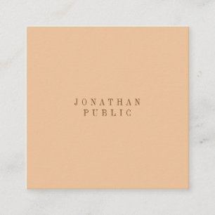 Modern Elegant Peach Colour Simple Luxury Template Square Business Card