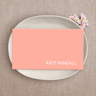 Modern Elegant Peach Coral Beauty Professional Business Card