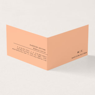 Modern Elegant Peach Fuzz Beauty Professional Business Card