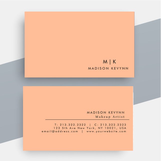 Modern Elegant Peach Fuzz Beauty Professional Business Card (Creator Uploaded)