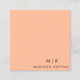 Modern Elegant Peach Fuzz Beauty Professional Square Business Card