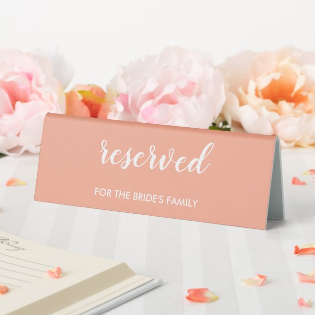 Modern Elegant Peach Reserved Bride's Family (In SItu (Wedding))