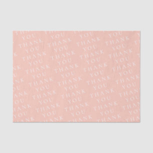 Modern Elegant Peach White Thank You Custom  Tissue Paper
