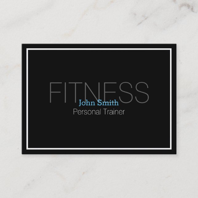 Modern Elegant Personal Fitness Trainer Business Card (Front)