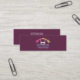 Modern Elegant Personal Fitness Trainer Mini Busin Business Card