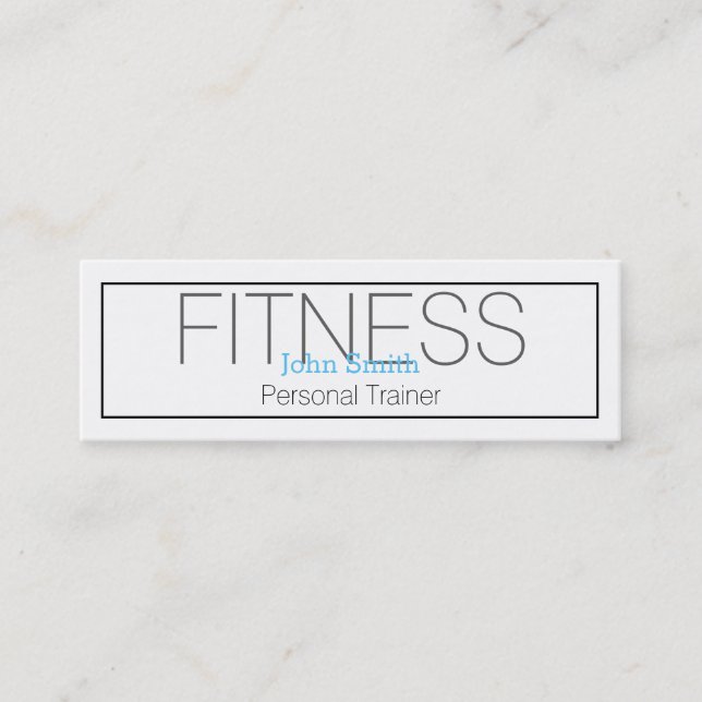 Modern Elegant Personal Fitness Trainer Mini Business Card (Front)
