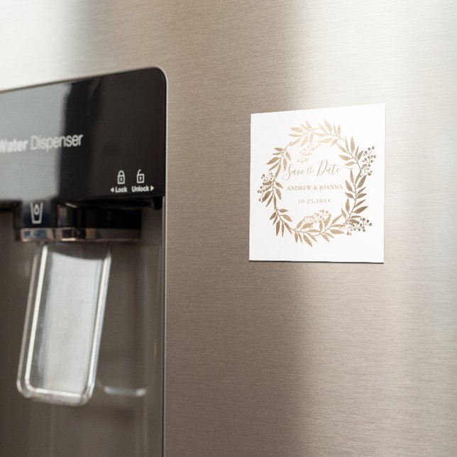 Modern Elegant Personalised Gold Monogram Magnet (Creator Uploaded)