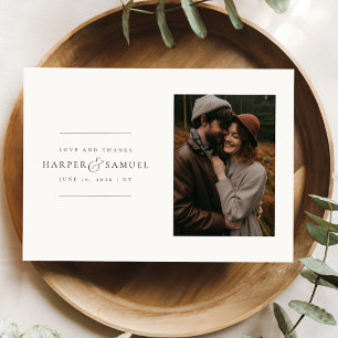 Modern Elegant Personalised Photo Wedding Thank You Card