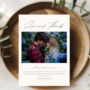Modern Elegant Personalised Photo Wedding Thank You Card