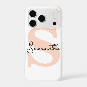 Modern Elegant Personalised Pink Monogram Initial