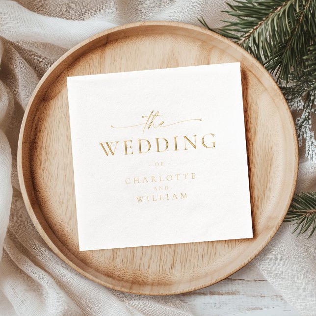 Modern Elegant Personalised Wedding Foil Napkins (Creator Uploaded)