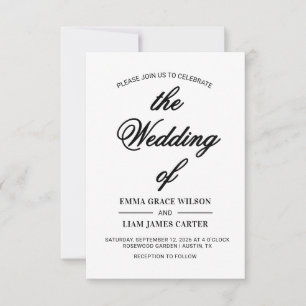 Modern Elegant Personalised Wedding Invitation