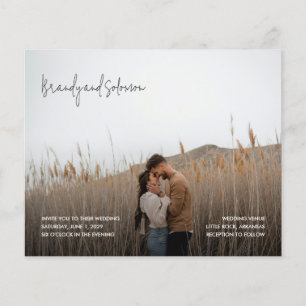 Modern Elegant Photo Budget Wedding Invitation Flyer