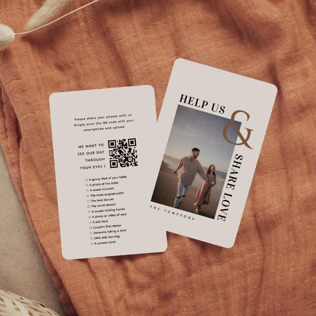 Modern Elegant Photo Capture The Love QR code Enclosure Card (Creator Uploaded)