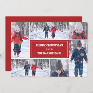 Modern Elegant Photo Collage Card for Christmas