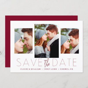 Modern Elegant Photo Collage Save the Date Card