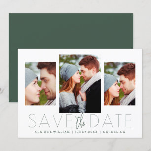 Modern Elegant Photo Collage Save the Date Card