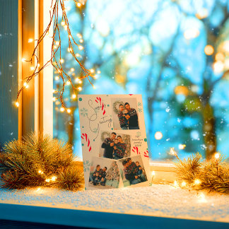 Modern Elegant Photo Collage Seasons Greetings Holiday Card