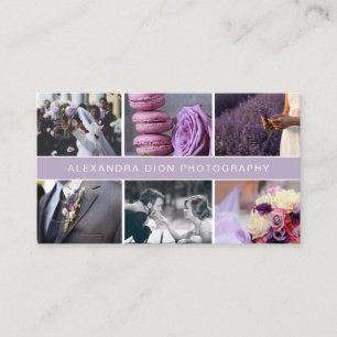 Modern elegant photo collage wedding photography business card