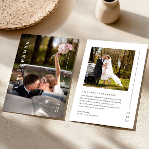 Modern Elegant Photo Collage Wedding  Thank You Card