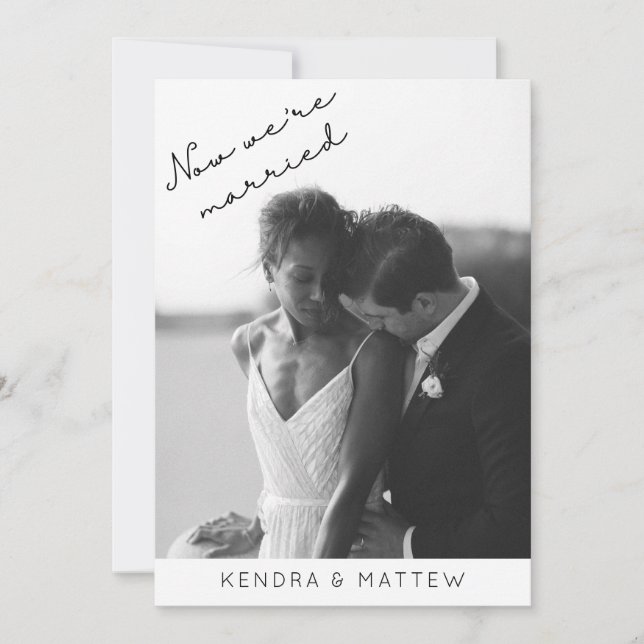 Modern Elegant Photo Elopement Party Invitation (Front)