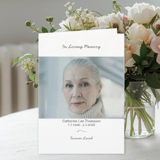 Modern Elegant Photo Funeral Program