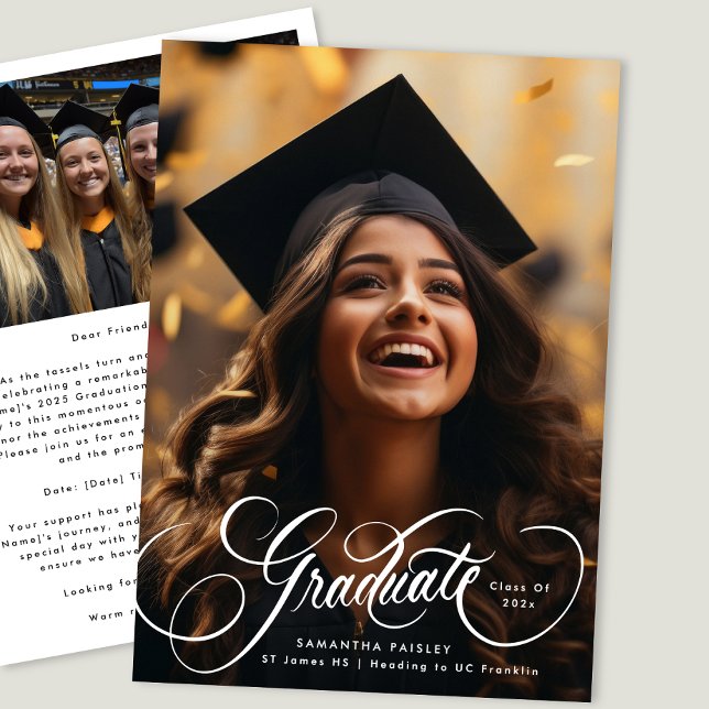 Modern Elegant Photo Graduation | Class of 2025 Announcement (Creator Uploaded)