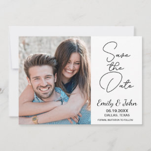 Modern Elegant Photo Handwritten Wedding   Save The Date